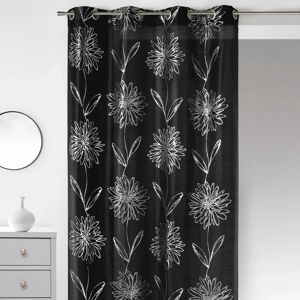 Tenda in shantung metallizzato con fiori neri - HOME MAISON Tenda in shantung metallizzato con fiori neri - HOME MAISON