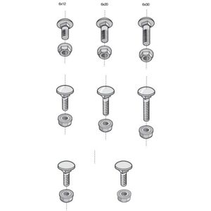 Legrand 801011 Skruer og møtrik sæt - Skruer 6x20mm Legrand 801011 Skruer og møtrik sæt - Skruer 6x20mm