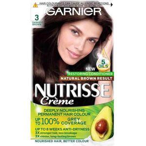Garnier Nutrisse Dark Brown Hair Dye Permanent - Up to 100% Grey Hair Coverage Garnier Nutrisse Dark Brown Hair Dye Permanent - Up to 100% Grey Hair Coverage