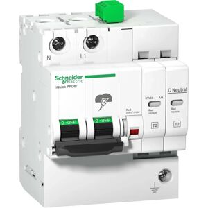 Schneider Electric Protector de sobretensiones - 2kA, Montaje en rail DIN Schneider Electric Protector de sobretensiones - 2kA, Montaje en rail DIN