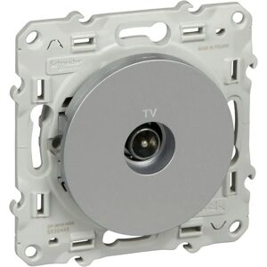 Schneider Electric - Odace - Wandcontactdoos TV - Grijs aluminium Schneider Electric - Odace - Wandcontactdoos TV - Grijs aluminium