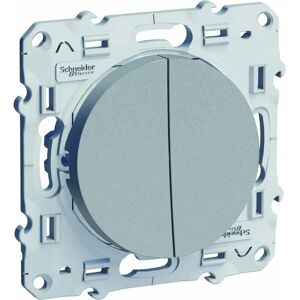 Schneider Electric Odace Interrupteur Double en Aluminium - Interrupteur - Publicité Schneider Electric Odace Interrupteur Double en Aluminium - Interrupteur - Publicité