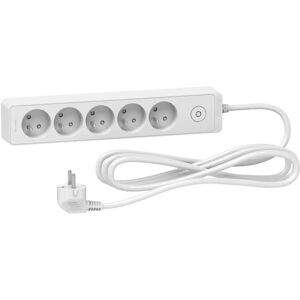 Bande d'alimentation Schneider Electric Odace - 5 Prises, 3m, Blanc Bande d'alimentation Schneider Electric Odace - 5 Prises, 3m, Blanc