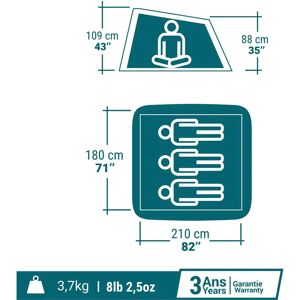 Tente Quechua Decathlon 3 Personnes - 2 Secondes Bleu - Publicité Tente Quechua Decathlon 3 Personnes - 2 Secondes Bleu - Publicité