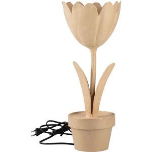 Lampe Tulipe en papier mâché Décopatch - Fait main, 14x14x45cm - Publicité Lampe Tulipe en papier mâché Décopatch - Fait main, 14x14x45cm - Publicité