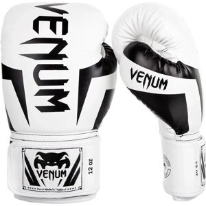 Venum Elite Luvas de Boxe de Treinamento com Gancho e Laço - Branco/Preto 16 oz. Venum Elite Luvas de Boxe de Treinamento com Gancho e Laço - Branco/Preto 16 oz.