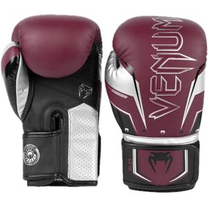 Venum Elite Evo Boxing Gloves - 16 oz, Weinrot Silber Venum Elite Evo Boxing Gloves - 16 oz, Weinrot Silber