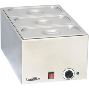 Casselin Rostfritt Stål Bain Marie - 3 x GN 1/3 - 150mm Djup - 1200W Casselin Rostfritt Stål Bain Marie - 3 x GN 1/3 - 150mm Djup - 1200W