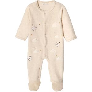 Vertbaudet Baby Velour Romper - Beige Chin� - Baby Clothing Vertbaudet Baby Velour Romper - Beige Chin� - Baby Clothing