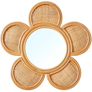 Vertbaudet Beige Doré Fleur Rattan and Cane Mirror - Decor Vertbaudet Beige Doré Fleur Rattan and Cane Mirror - Decor
