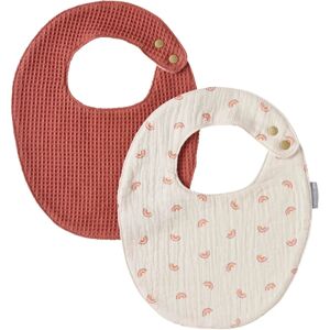Bavoirs pour bébé Vertbaudet - Lot de 2, Gaze de coton & Nid d'abeille - 21.5x26cm Bavoirs pour bébé Vertbaudet - Lot de 2, Gaze de coton & Nid d'abeille - 21.5x26cm
