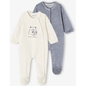 Vertbaudet Baby Velvet Pajamas Set - 2 Pack - Navy Blue - Baby Sleepwear Vertbaudet Baby Velvet Pajamas Set - 2 Pack - Navy Blue - Baby Sleepwear