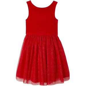 Vertbaudet Red Velvet Tulle Girl Dress - Dress Vertbaudet Red Velvet Tulle Girl Dress - Dress