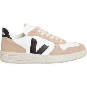 VEJA V-10 Leather Sneakers - White & Brown - Sneakers VEJA V-10 Leather Sneakers - White & Brown - Sneakers