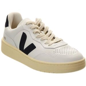 VEJA White & Navy V-90 Leather Sneakers - Size: 37 - Female VEJA White & Navy V-90 Leather Sneakers - Size: 37 - Female