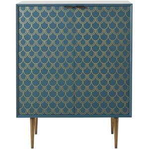 Maisons du Monde Buffet à 2 portes, turquoise avec motifs dorés - Buffet/Credenza - Publicité Maisons du Monde Buffet à 2 portes, turquoise avec motifs dorés - Buffet/Credenza - Publicité