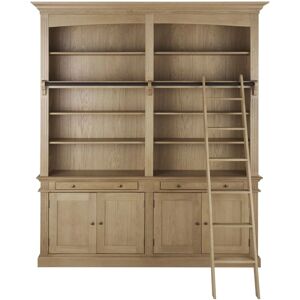 Bibliothèque en chêne avec tiroirs et échelle - Meuble de rangement - Publicité Bibliothèque en chêne avec tiroirs et échelle - Meuble de rangement - Publicité