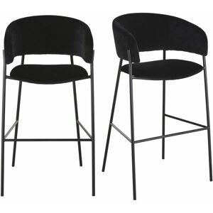 Maisons du Monde HUG Ensemble de 2 Tabourets de Bar en Velours Noir - Tabouret - Publicité Maisons du Monde HUG Ensemble de 2 Tabourets de Bar en Velours Noir - Tabouret - Publicité