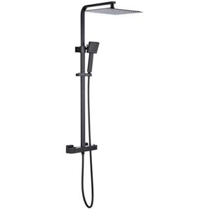 Colonne de douche Oceanic - Noir mat - Thermostat réglable - 30x30 cm - Type de douche Colonne de douche Oceanic - Noir mat - Thermostat réglable - 30x30 cm - Type de douche