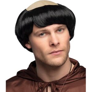 JADEO Men's Monk Wig - Black, Beige Fabric - Wig for Costumes JADEO Men's Monk Wig - Black, Beige Fabric - Wig for Costumes