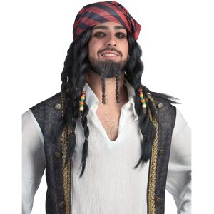 JADEO Adult Pirate Braided Wig - Wig, Polyester, Black - Wigs & Costumes JADEO Adult Pirate Braided Wig - Wig, Polyester, Black - Wigs & Costumes