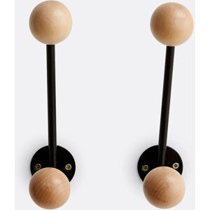 La Redoute Interieurs Juego de Ganchos de Pared - Madera de Abedul y Negro La Redoute Interieurs Juego de Ganchos de Pared - Madera de Abedul y Negro