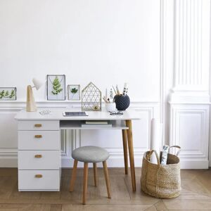 LA REDOUTE INTERIEURS Escritorio Jimi - Estilo Escandinavo, 4 Cajones, Patas de Pino - Escritorio LA REDOUTE INTERIEURS Escritorio Jimi - Estilo Escandinavo, 4 Cajones, Patas de Pino - Escritorio
