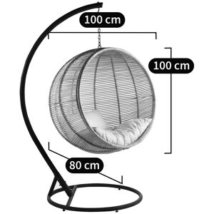Am.pm Poltrona sospesa Bosseda - Cuscini, Struttura in metallo, 120kg Am.pm Poltrona sospesa Bosseda - Cuscini, Struttura in metallo, 120kg