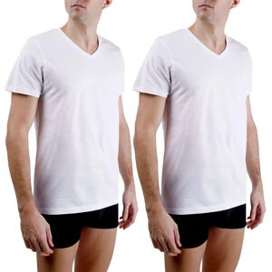 Webtex Market Lot de 2 T-shirts Homme Col V - Blanc - Publicité Webtex Market Lot de 2 T-shirts Homme Col V - Blanc - Publicité