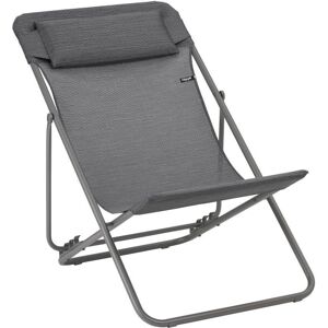 Lafuma Maxi Transat Plus Obsidian - Silla larga, Ajustable, Ligera Lafuma Maxi Transat Plus Obsidian - Silla larga, Ajustable, Ligera
