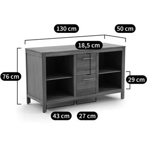 LA REDOUTE INTERIEURS Mueble lavabo Charon - Acacia - 130cm de ancho LA REDOUTE INTERIEURS Mueble lavabo Charon - Acacia - 130cm de ancho