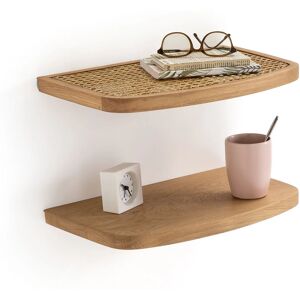 LA REDOUTE INTERIEURS Buisseau Comodino da parete - 2 ripiani, rovere e vimini, stile retrò LA REDOUTE INTERIEURS Buisseau Comodino da parete - 2 ripiani, rovere e vimini, stile retrò