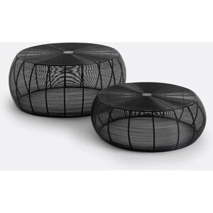LA REDOUTE INTERIEURS - Modelo Bangor - Juego de 2 mesas bajas redondas de filamentos metálicos LA REDOUTE INTERIEURS - Modelo Bangor - Juego de 2 mesas bajas redondas de filamentos metálicos
