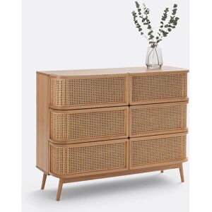 Redoute Interieurs Laora Commode 6 Tiroirs Rotin Beige Redoute Interieurs Laora Commode 6 Tiroirs Rotin Beige