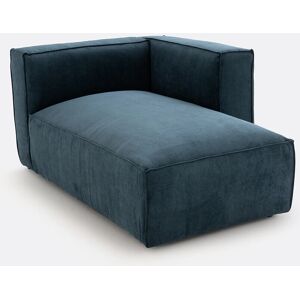 LA REDOUTE INTERIEURS - Seven - Azul - Terciopelo canalé - Chaise longue LA REDOUTE INTERIEURS - Seven - Azul - Terciopelo canalé - Chaise longue