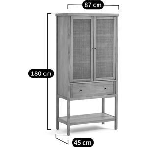 La Redoute Interieurs Gabin Mobile in pino massiccio e vimini - Mobile La Redoute Interieurs Gabin Mobile in pino massiccio e vimini - Mobile
