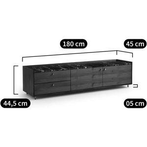 Am.pm Mueble de TV Noham Nogal y Mármol - Naranja - Mueble TV Am.pm Mueble de TV Noham Nogal y Mármol - Naranja - Mueble TV