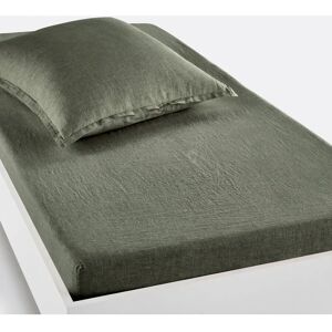 La Redoute Interieurs Sábana Bajera de Lino Lavado - Alto, Verde La Redoute Interieurs Sábana Bajera de Lino Lavado - Alto, Verde