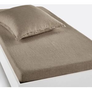 Redoute Interiors Sábana ajustable de lino - Colchón alto - Beige Redoute Interiors Sábana ajustable de lino - Colchón alto - Beige