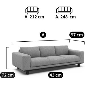 Sofá AM.PM Cerea - Sofá de tweed elegante, 3/4 plazas Sofá AM.PM Cerea - Sofá de tweed elegante, 3/4 plazas