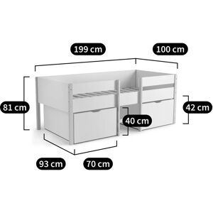 LA REDOUTE INTERIEURS Danis Blanco - Cama con cajones de almacenamiento LA REDOUTE INTERIEURS Danis Blanco - Cama con cajones de almacenamiento