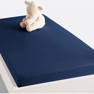 LA REDOUTE INTERIEURS Sábana bajera azul polialgodón - Cama 90x200cm LA REDOUTE INTERIEURS Sábana bajera azul polialgodón - Cama 90x200cm