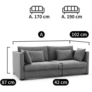 Sofá de terciopelo Camille de AM.PM - 3 plazas Azul Sofá de terciopelo Camille de AM.PM - 3 plazas Azul