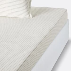 LA REDOUTE INTERIEURS - Linot Rayé - Lino - Profundidad 35 cm - Funda ajustable para cama LA REDOUTE INTERIEURS - Linot Rayé - Lino - Profundidad 35 cm - Funda ajustable para cama