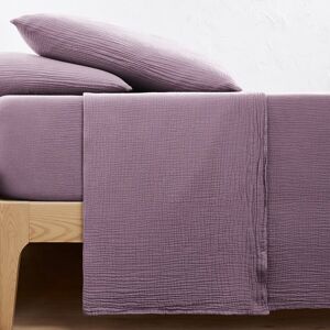LA REDOUTE INTERIEURS Sábana encimera Kumla de gasa de algodón Violeta LA REDOUTE INTERIEURS Sábana encimera Kumla de gasa de algodón Violeta