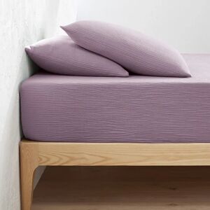 LA REDOUTE INTERIEURS Sábana Bajera de Gasa de Algodón - Violeta LA REDOUTE INTERIEURS Sábana Bajera de Gasa de Algodón - Violeta