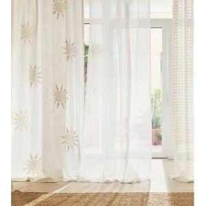 LA REDOUTE INTERIEURS Voil beige en coton avec motif soleil - Voilage LA REDOUTE INTERIEURS Voil beige en coton avec motif soleil - Voilage
