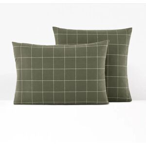 LA REDOUTE INTERIEURS Funda de almohada de franela de algodón - Verde - Ropa de cama LA REDOUTE INTERIEURS Funda de almohada de franela de algodón - Verde - Ropa de cama