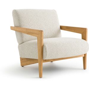 Fauteuil en chêne massif - Style géométrique, années 50, Beige Fauteuil en chêne massif - Style géométrique, années 50, Beige