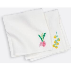 LA REDOUTE INTERIEURS Serviettes en lin brodées - 45x45cm LA REDOUTE INTERIEURS Serviettes en lin brodées - 45x45cm